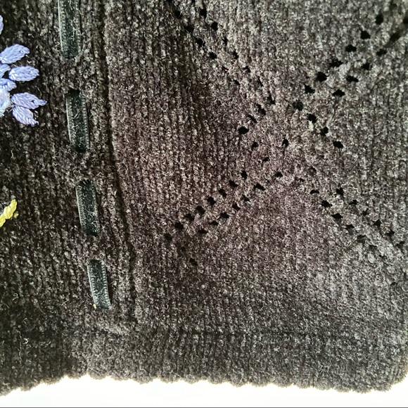 Northern Traditions Floral Knit Black Sweater Vest XL - Picture 11 of 12